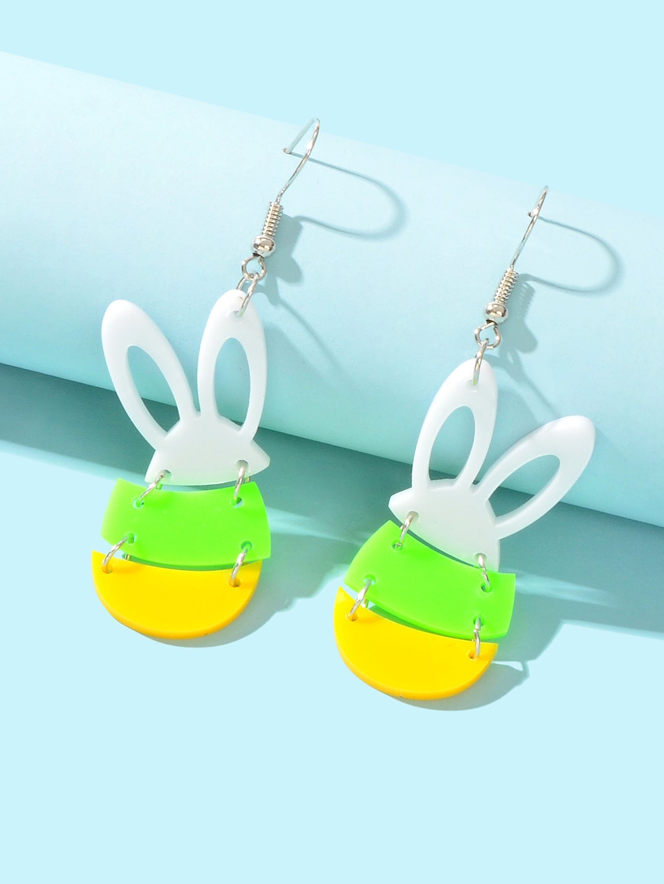 Lovely Colourful Acrylic Rabbit Bunny Earrings Women Easter Holiday Accessories-2