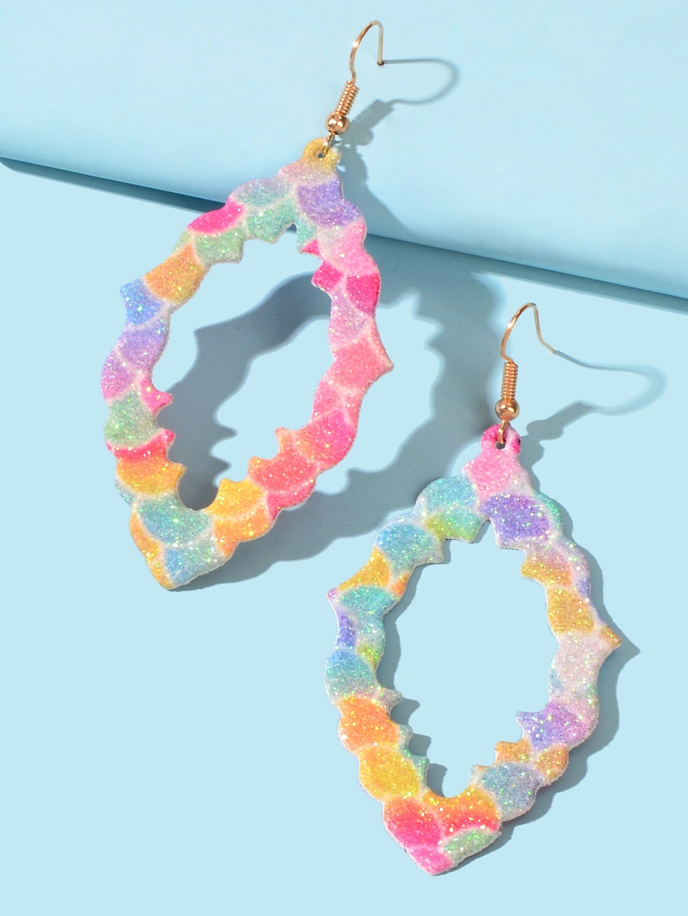 Ladies Jewellery Candy Color Leather Geometric Boho Chic Dangle Holiday Earrings-2