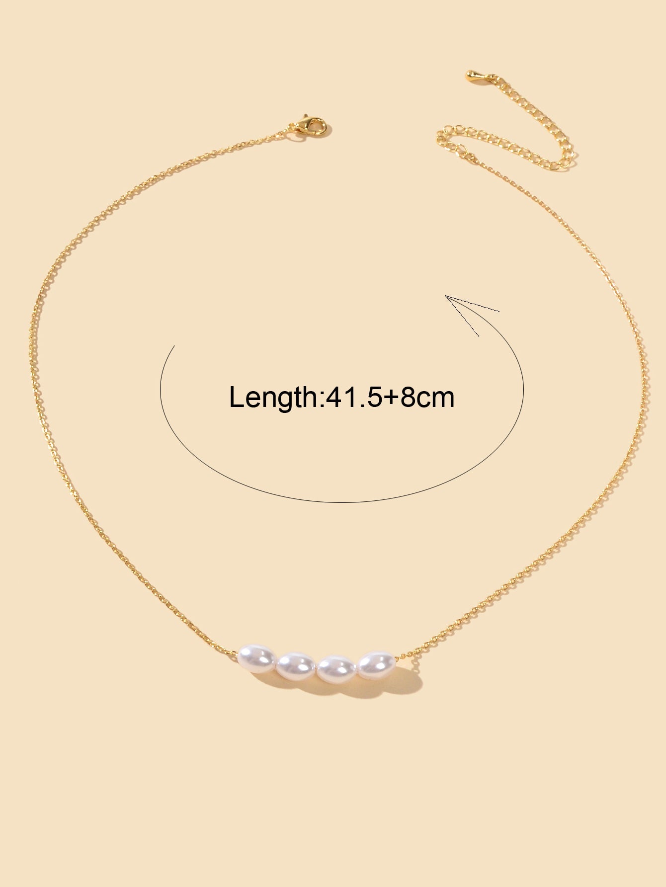 Elegent Wedding Engagement Jewellery Pearl Decor Gold Chain Clavicle Necklace-2