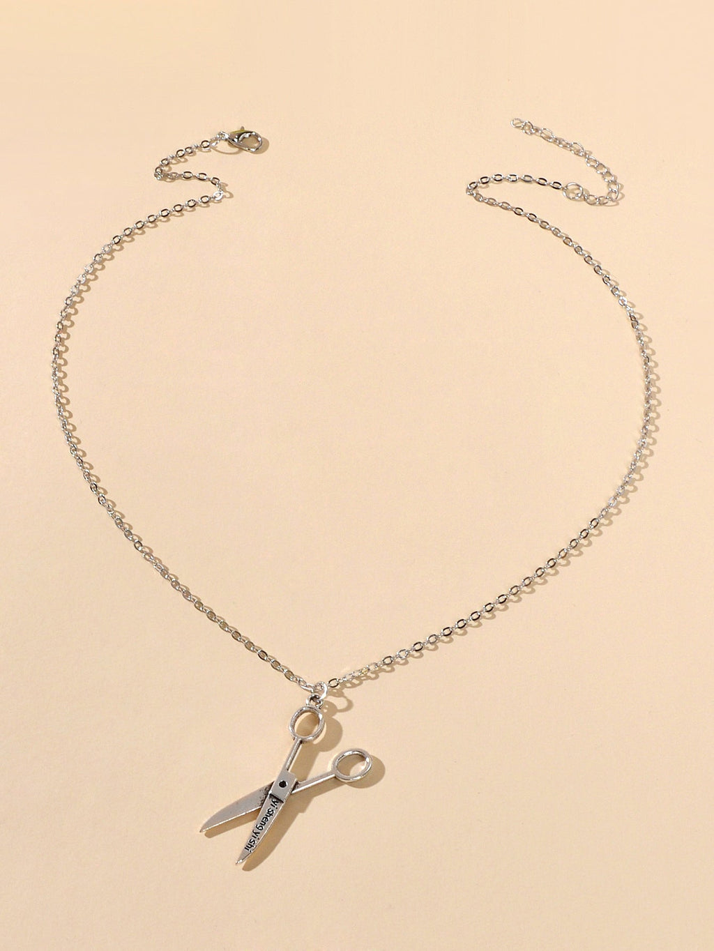 Personality Creative Silver Chain Scissors Designer Stylish Charm Necklace Gift-2