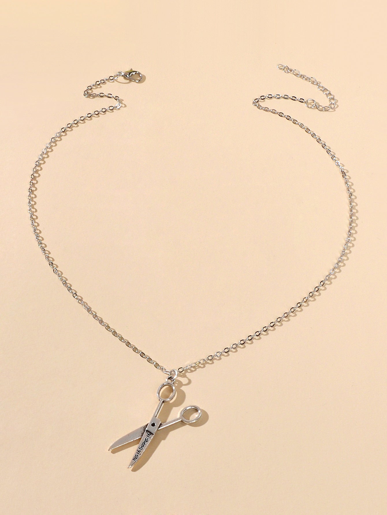 Personality Creative Silver Chain Scissors Designer Stylish Charm Necklace Gift-2
