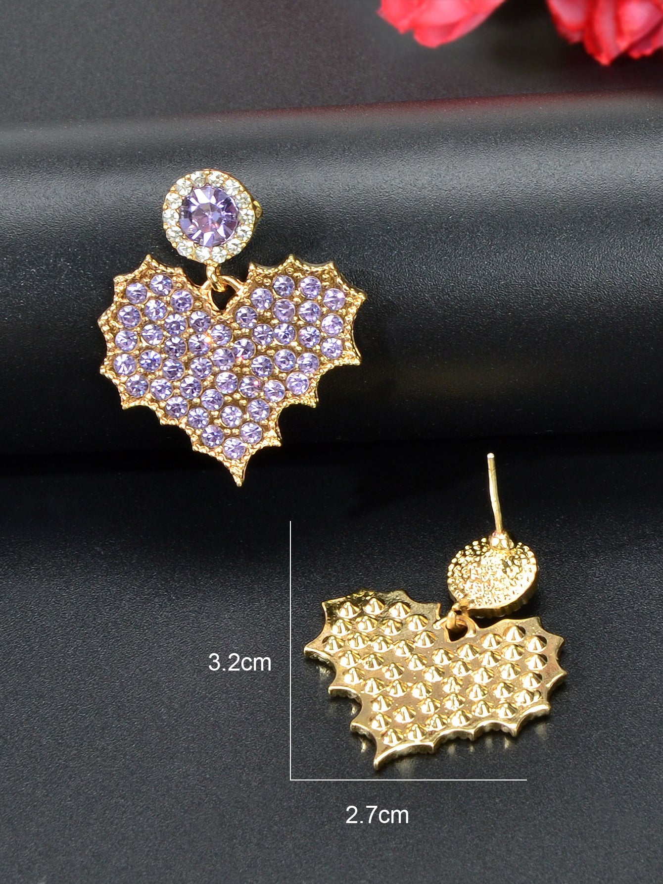 Dazzling Rhinestone Leaf Pendant Stud Earrings Elegant Nature-inspired Jewelry-3
