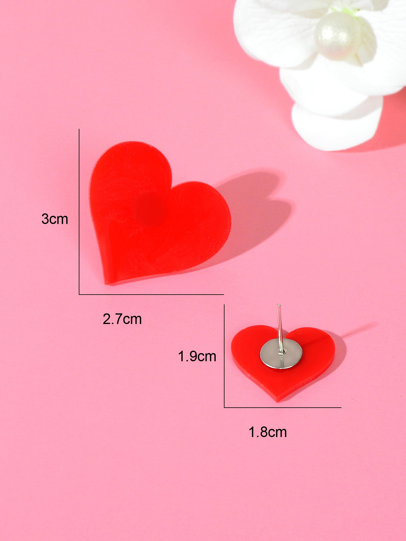 Heart-Shaped Stud Earrings Set - Small & Stylish Accessories for Every Occasion-3