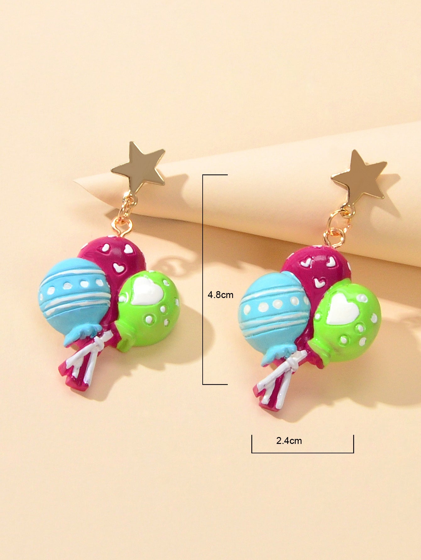 Personality Creative Colorful Resin Balloon Dangle Stud Gift Earrings for Women-2