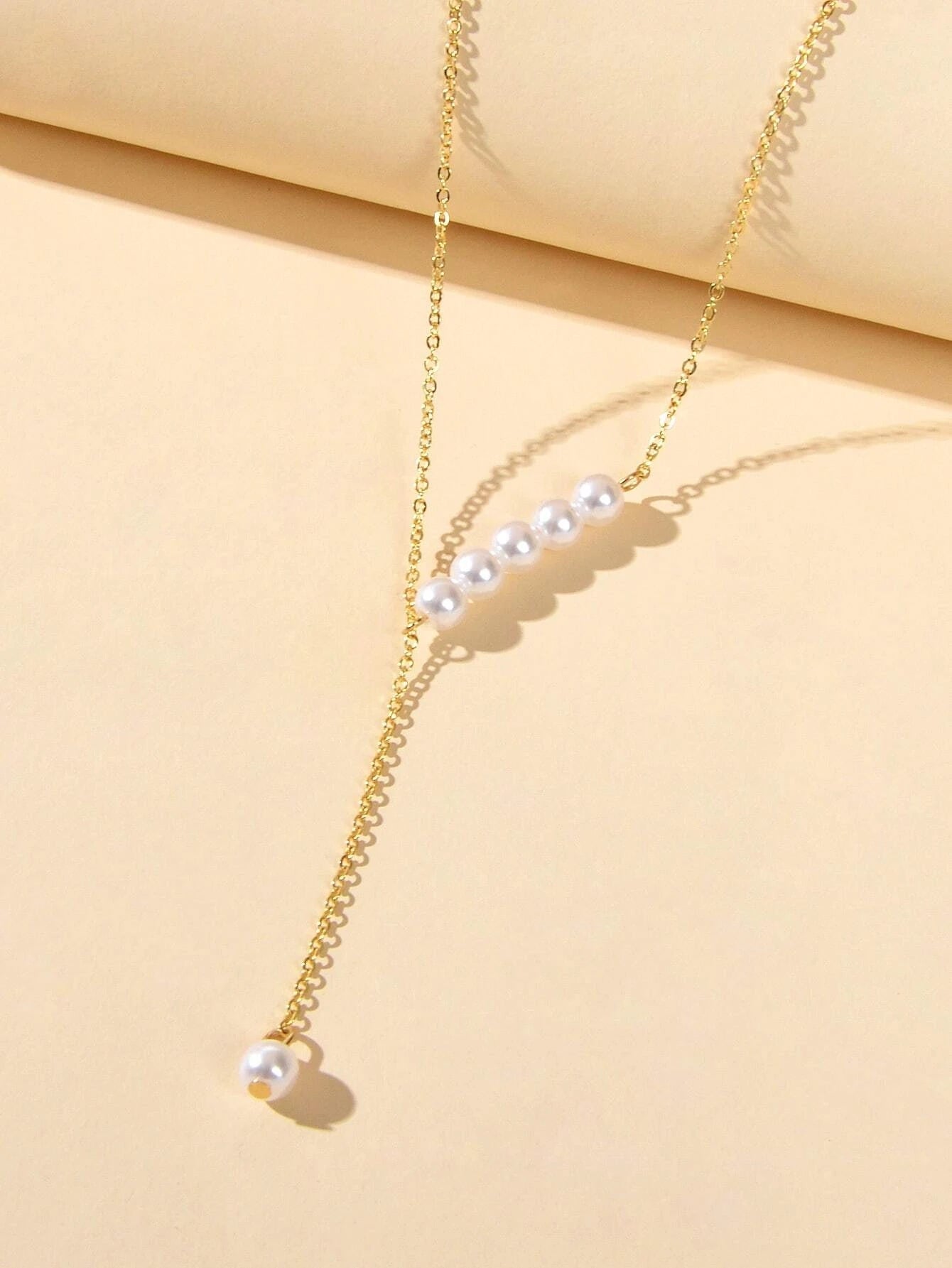 Luxurious jewellery Pearl Gold Silver Chain Y Shape Pendant Necklace Accessories