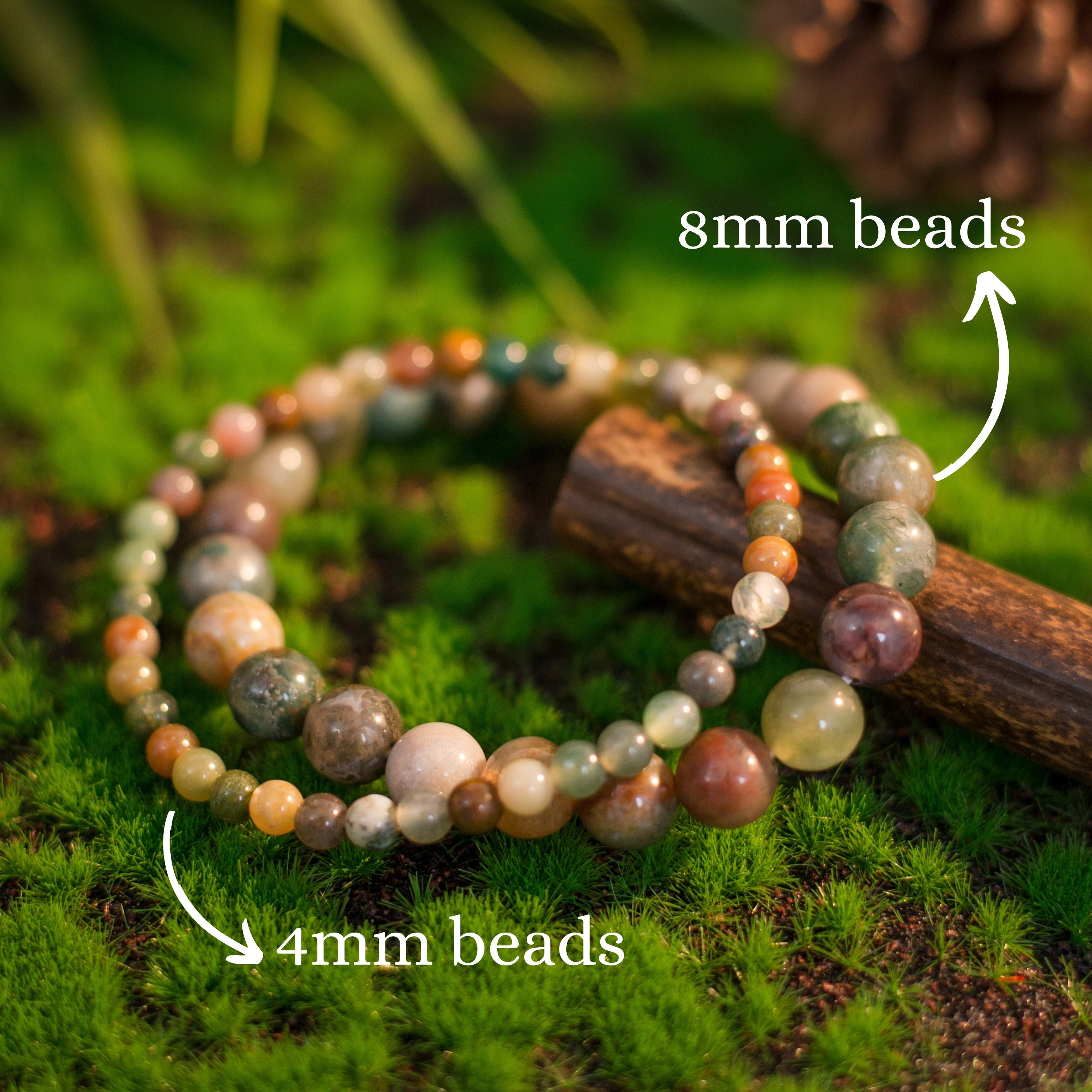 Indian Agate Beaded Crystal Bracelet-4