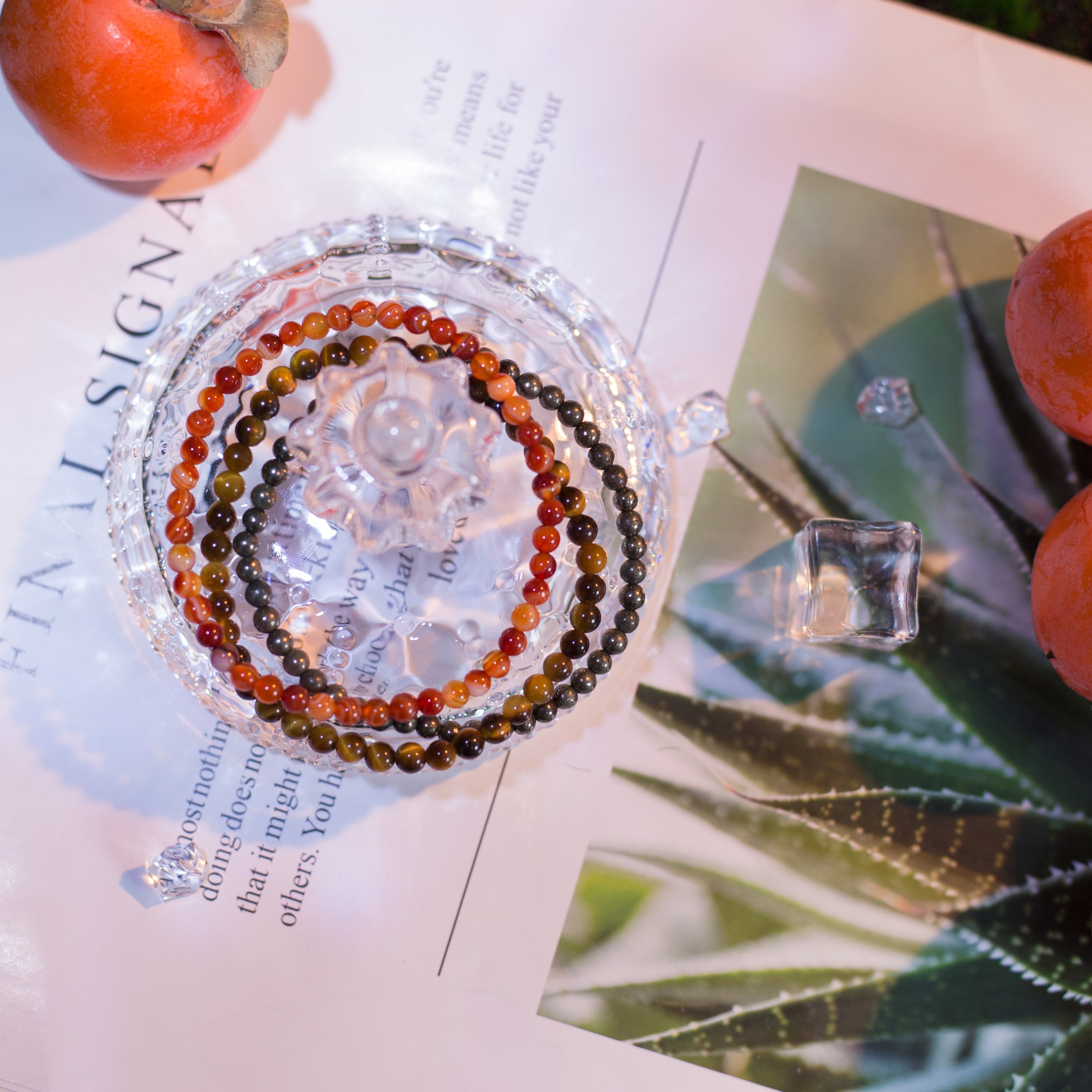 Focus Willpower Motivation Stackable Crystal Bracelet Set-2