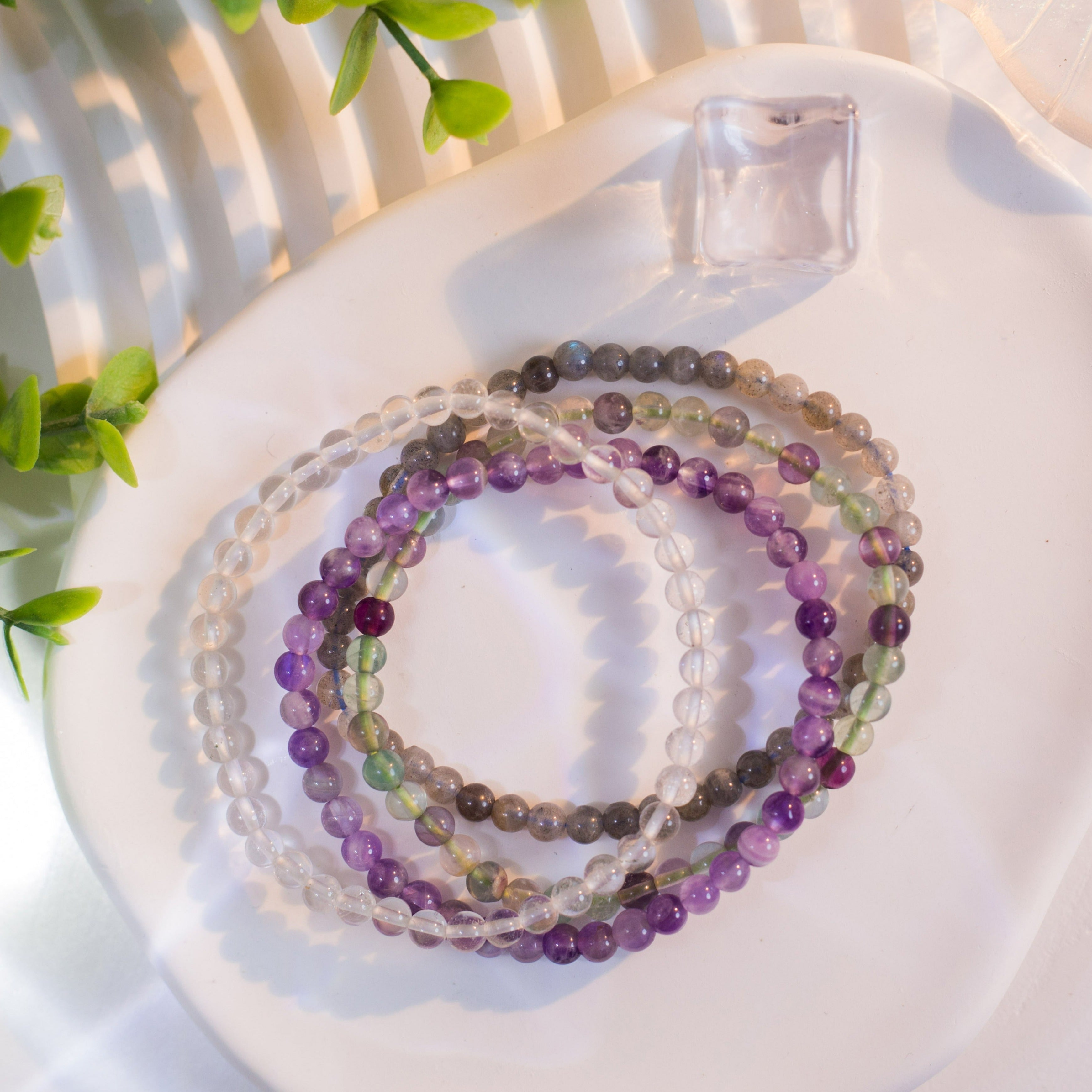 Intuition Psychic Power Stackable Crystal Bracelet Set-0
