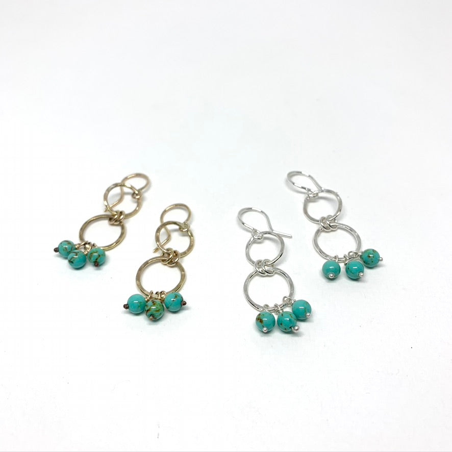 Mini Turquoise Chandelier Earrings-1