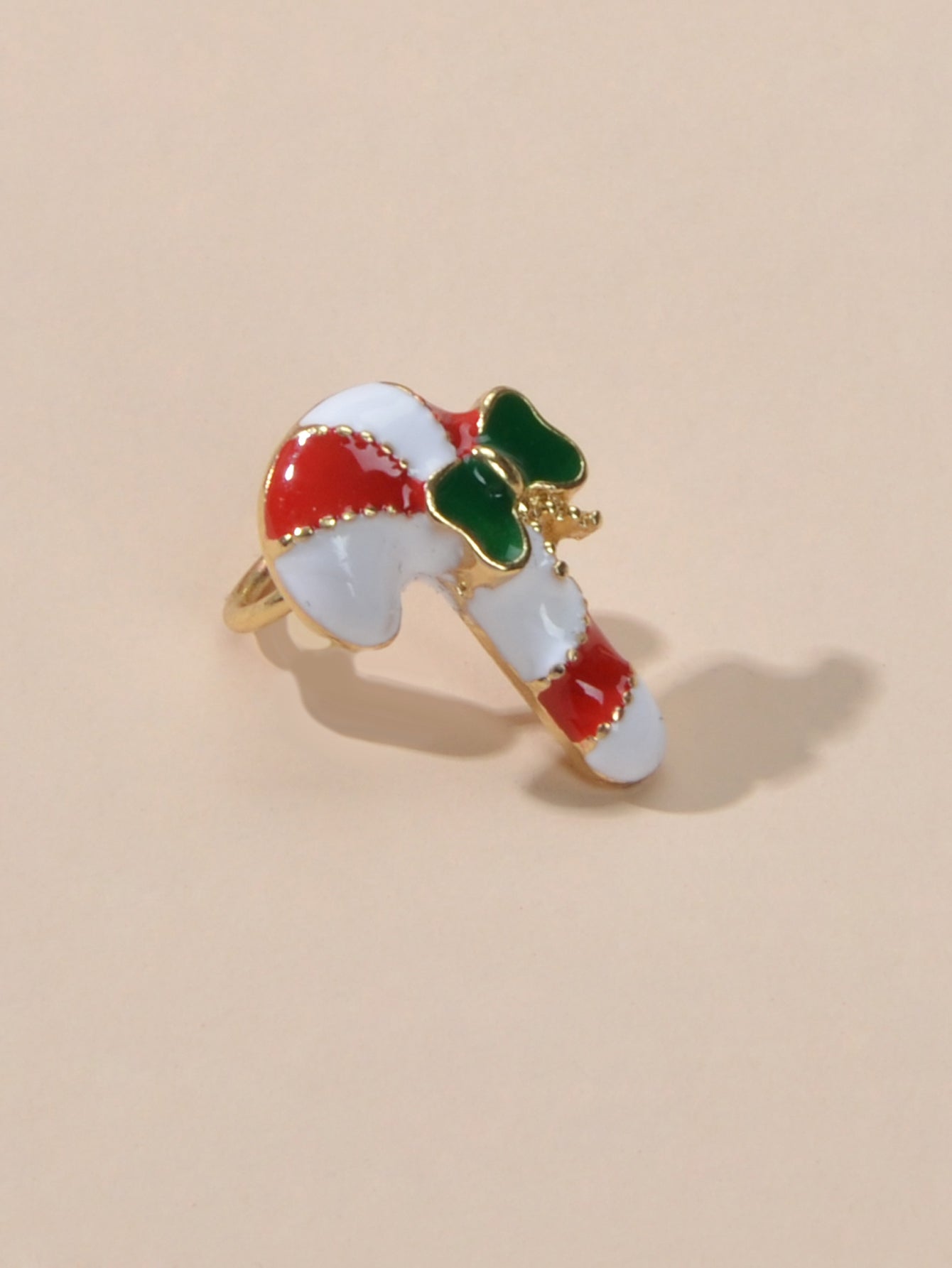 1pc Christmas Jewelry Festival Multi-colored Crutch Bow Holiday Earring Eac Cuff