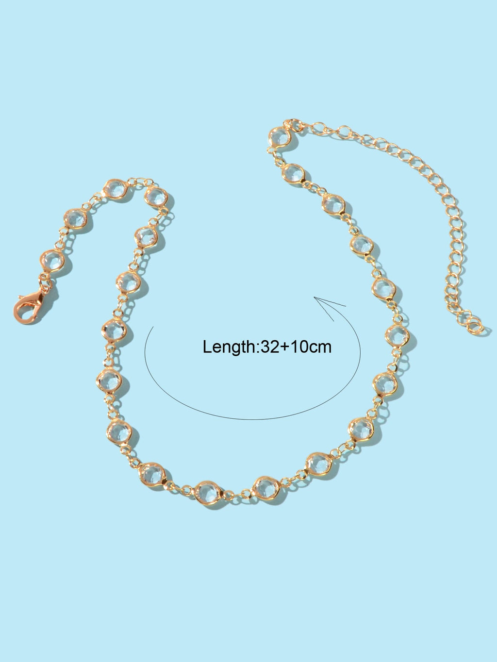 Gold Acrylic Beads Chain Link Choker Short Necklace for Women Designer Jewellery-3