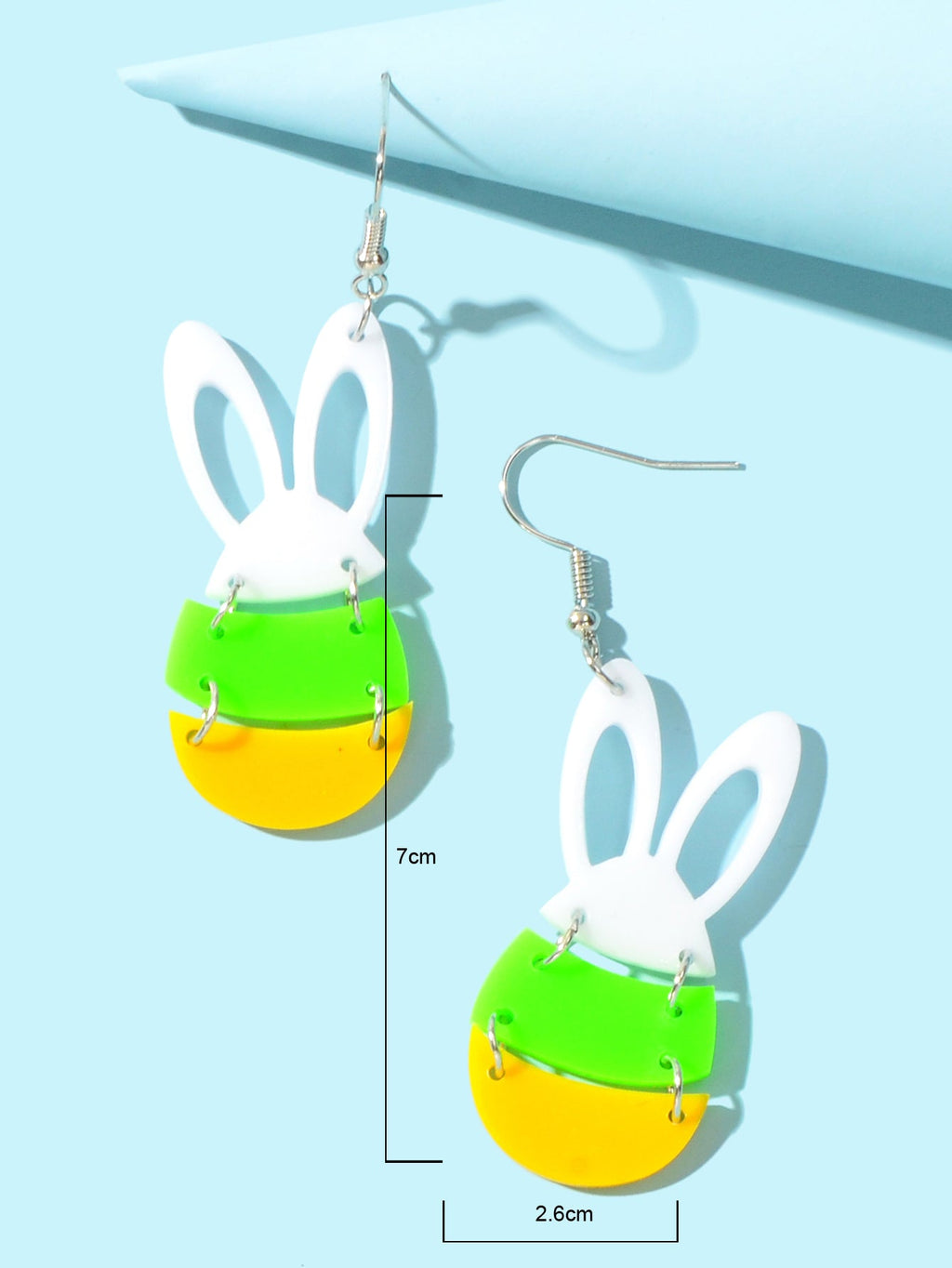 Lovely Colourful Acrylic Rabbit Bunny Earrings Women Easter Holiday Accessories-3