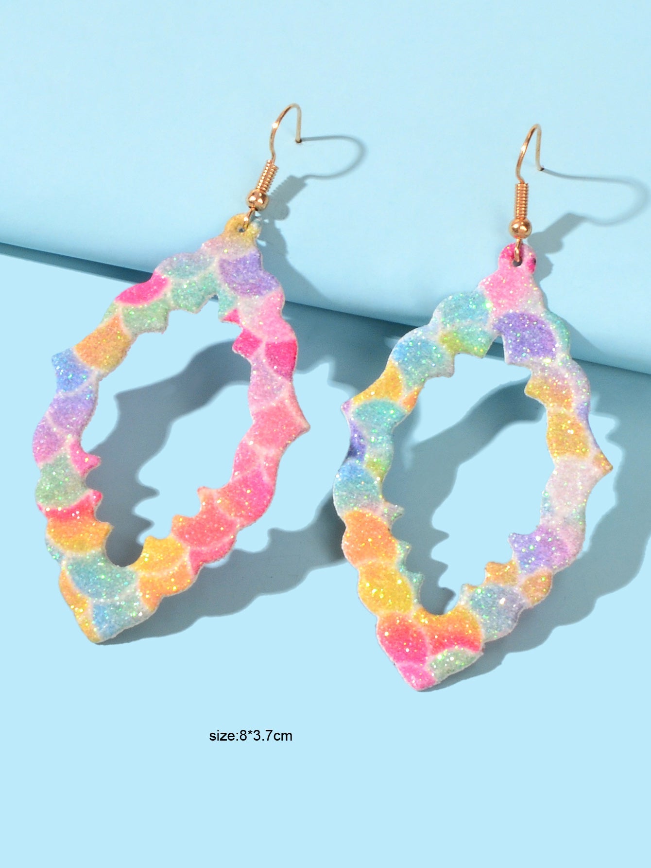 Ladies Jewellery Candy Color Leather Geometric Boho Chic Dangle Holiday Earrings-3