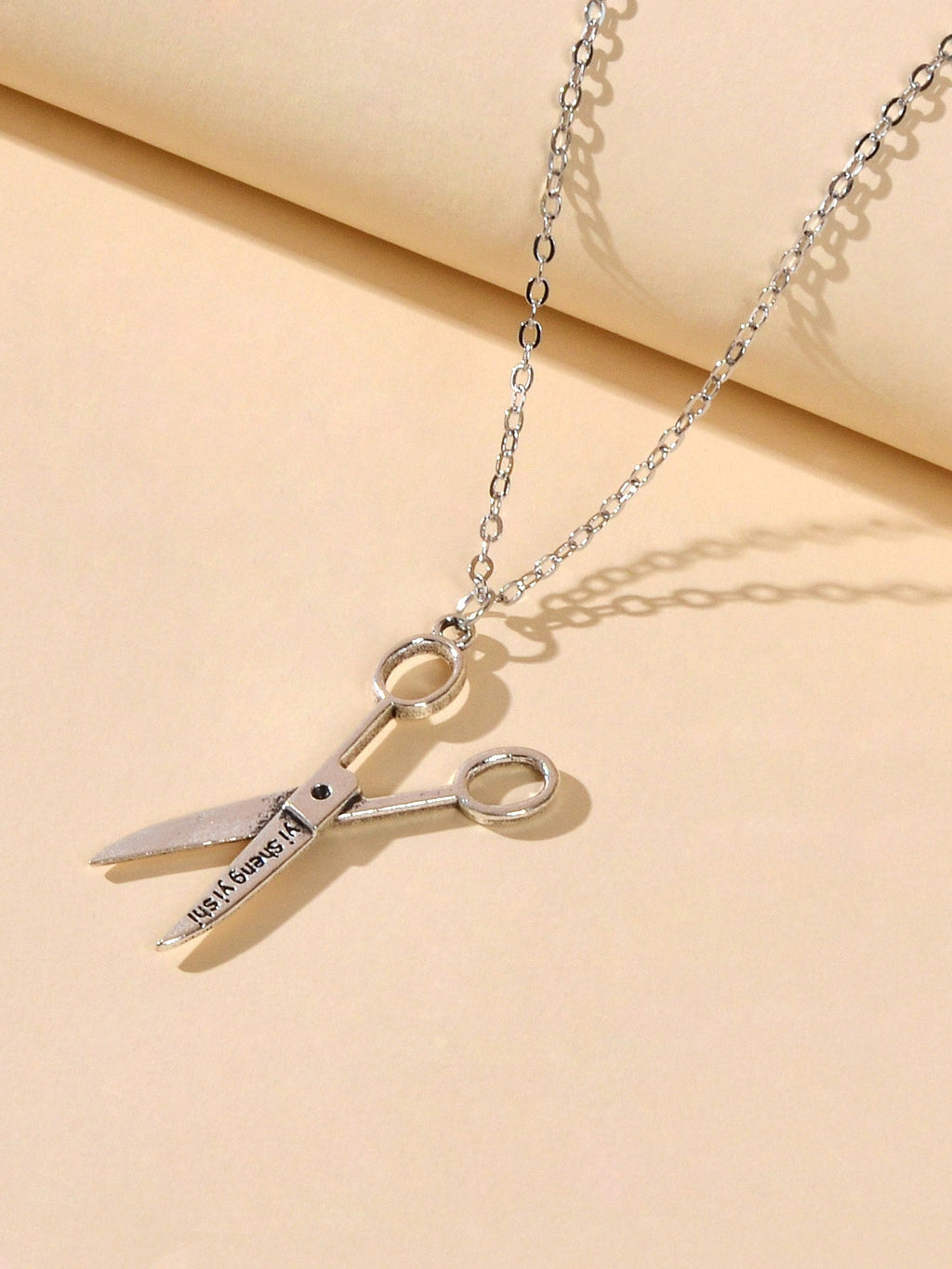 Personality Creative Silver Chain Scissors Designer Stylish Charm Necklace Gift-3