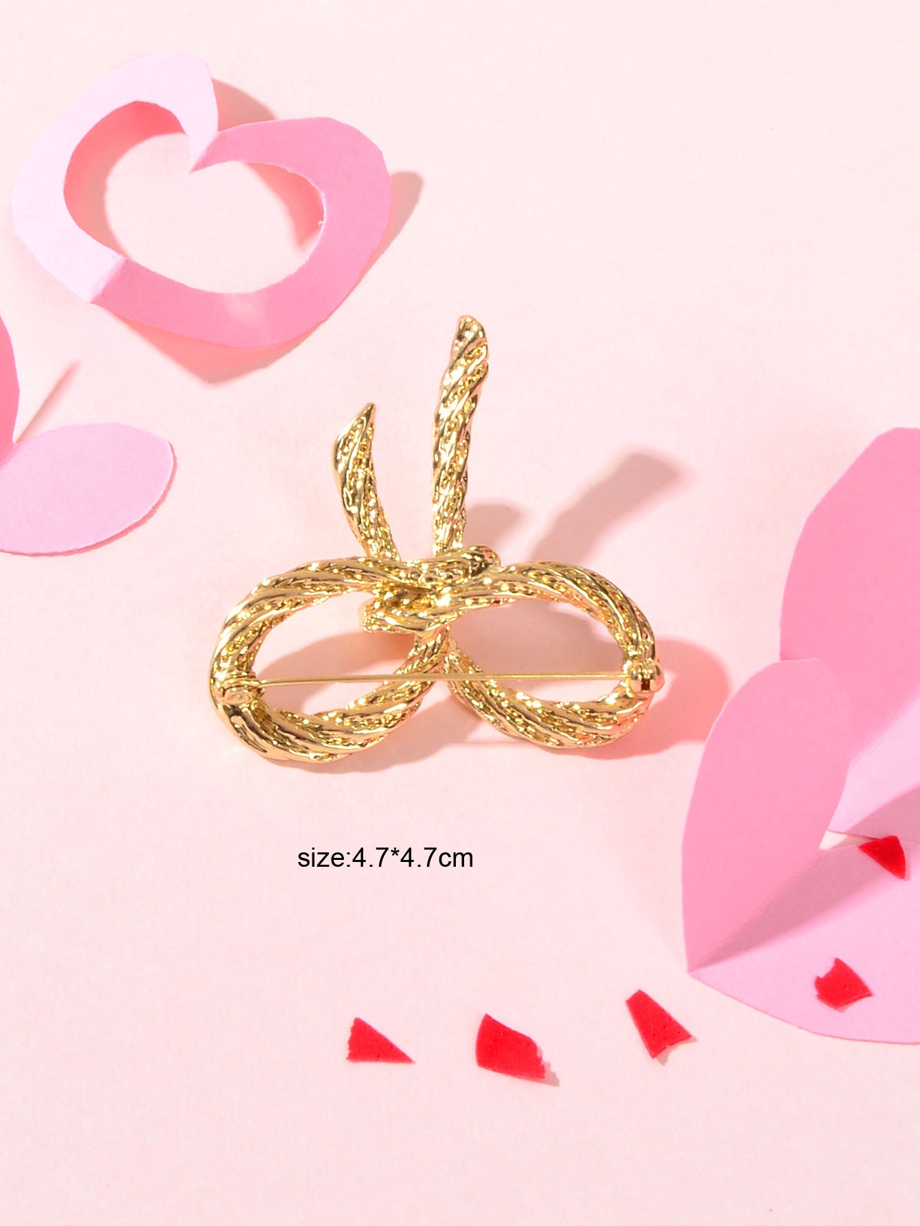 Gold Metal Bow Tie Brooch Collar Diwali Pin Badge Elegant Women Dress Accessory-3