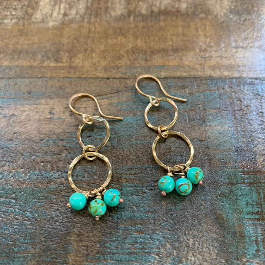 Mini Turquoise Chandelier Earrings-4