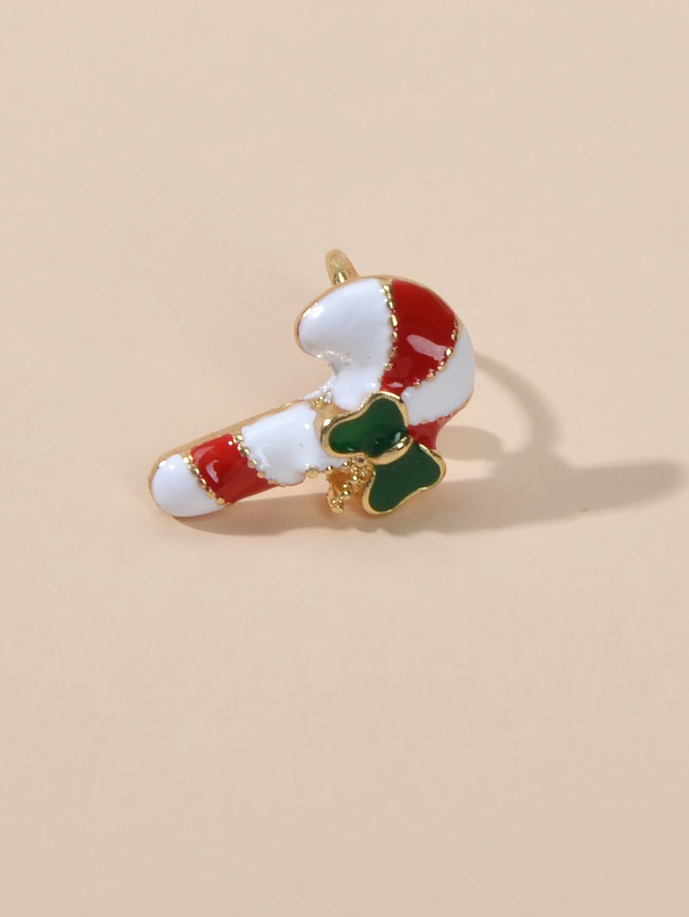 1pc Christmas Jewelry Festival Multi-colored Crutch Bow Holiday Earring Eac Cuff