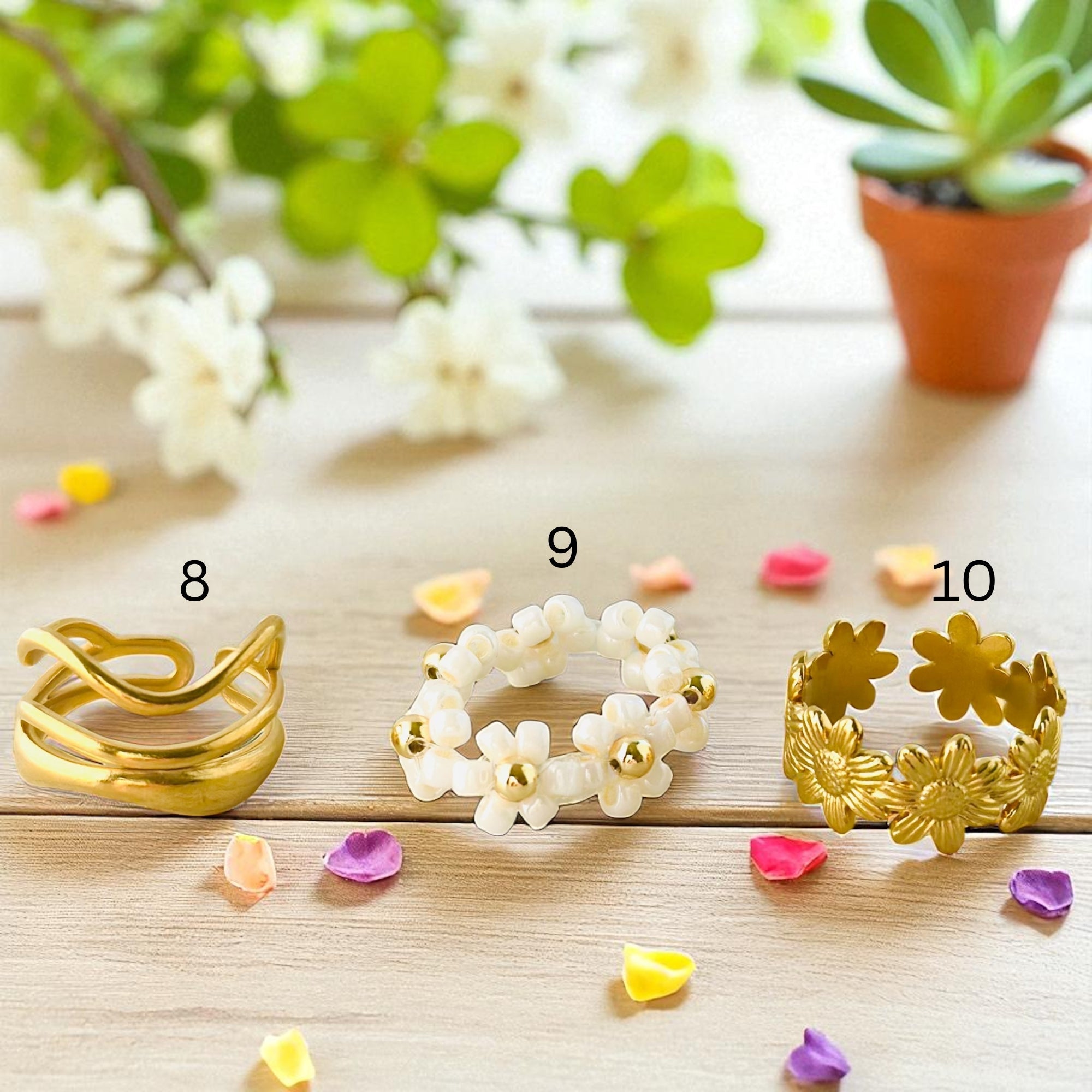 18K Gold Waterproof Stacking Rings-7