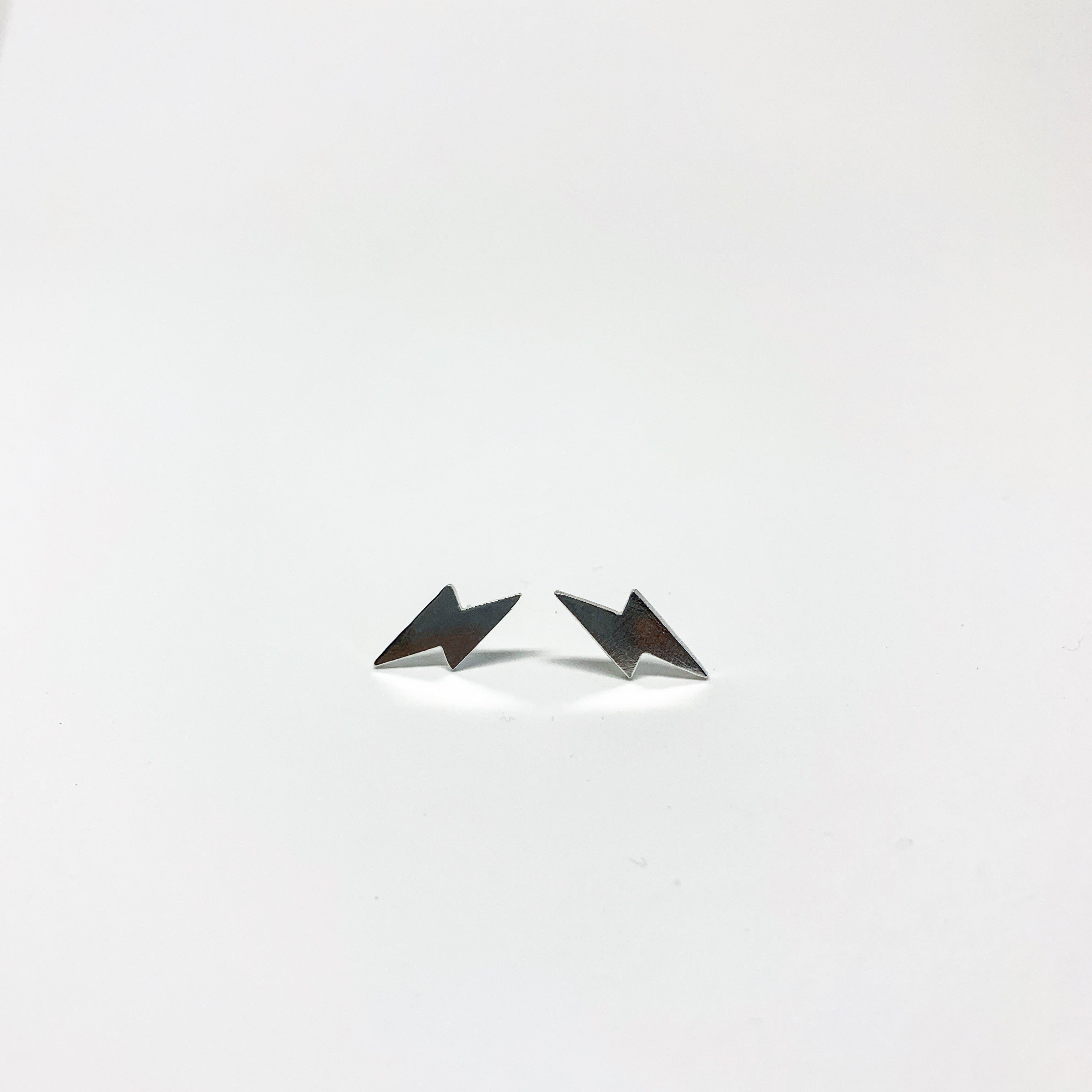 Mini Lightning Bolt Stud Earrings-0