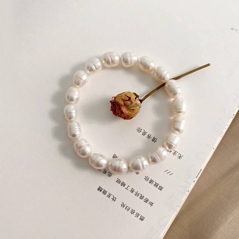 Genuine White Freshwater Pearl Beaded Bracelet-4