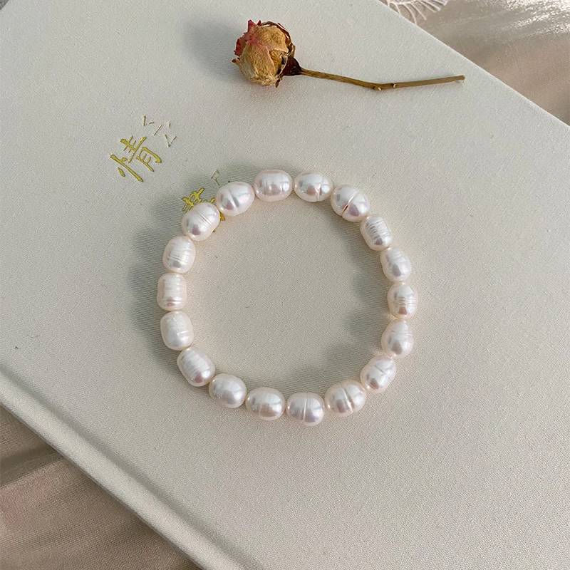 Genuine White Freshwater Pearl Beaded Bracelet-3