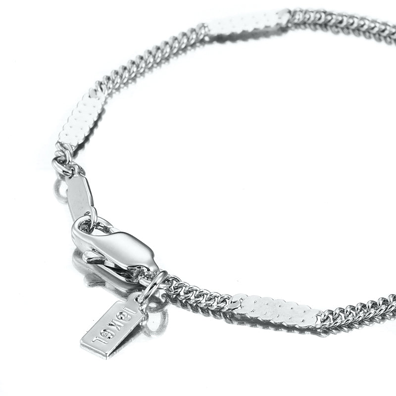 925 Sterling Silver Plated Saskia Link Child Bracelet with Parrot Clasp - USA Made-1