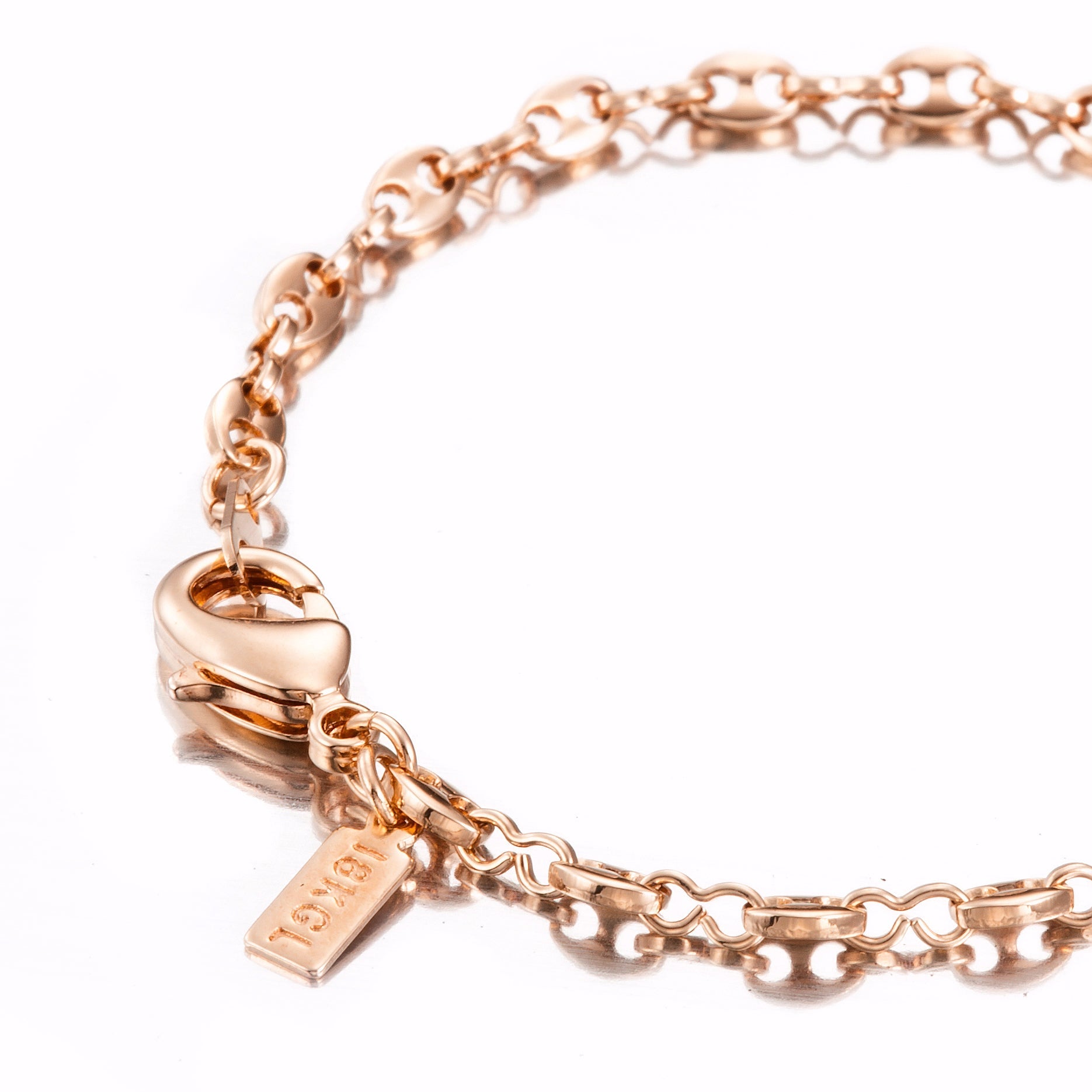 18ct Heavy Rose Gold Plated Marine Anchor Child Bracelet with Parrot Clasp - USA Made-0