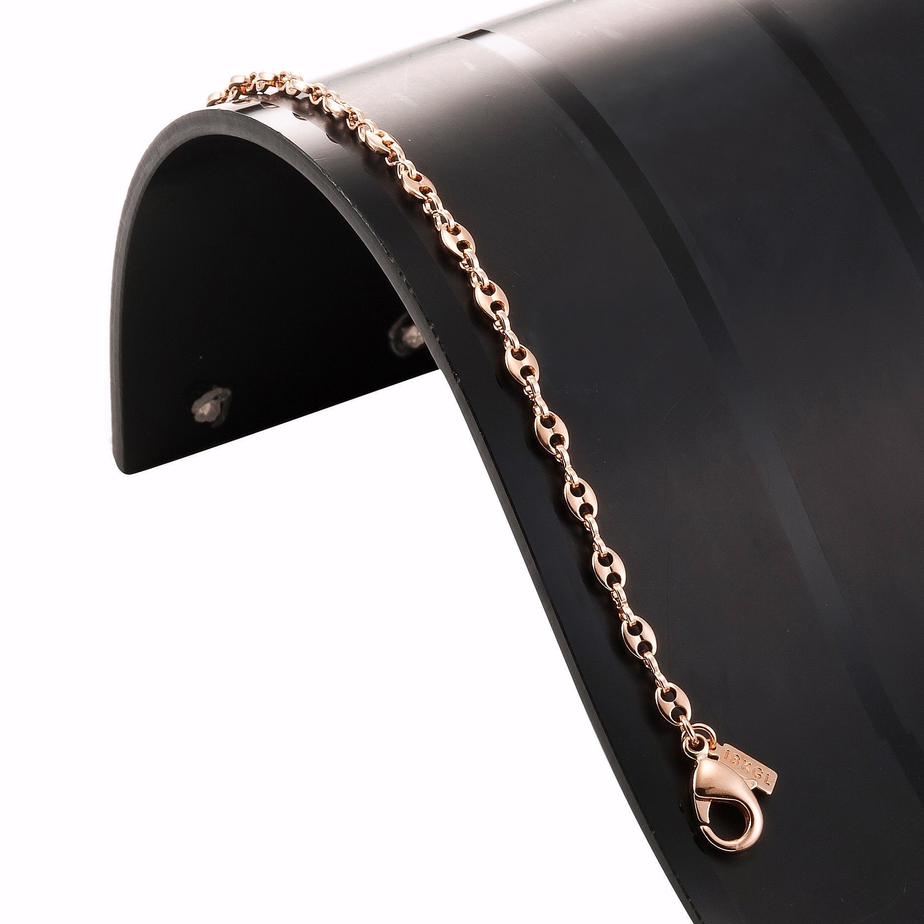 18ct Heavy Rose Gold Plated Marine Anchor Child Bracelet with Parrot Clasp - USA Made-2