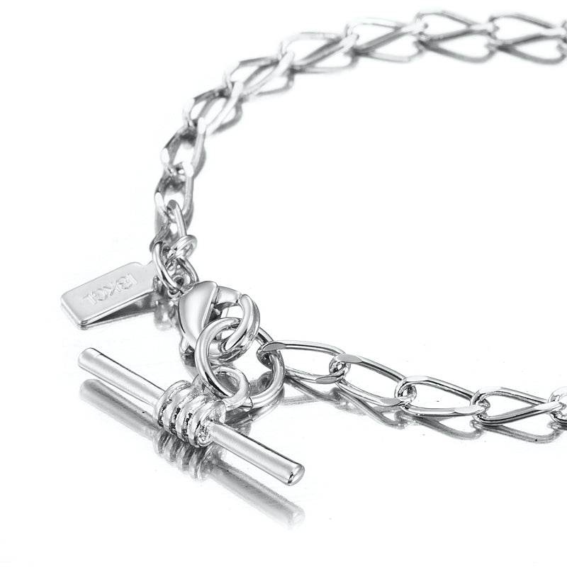 925 Sterling Silver Plated Le Mans Child Bracelet with T-Bar - USA Made-1