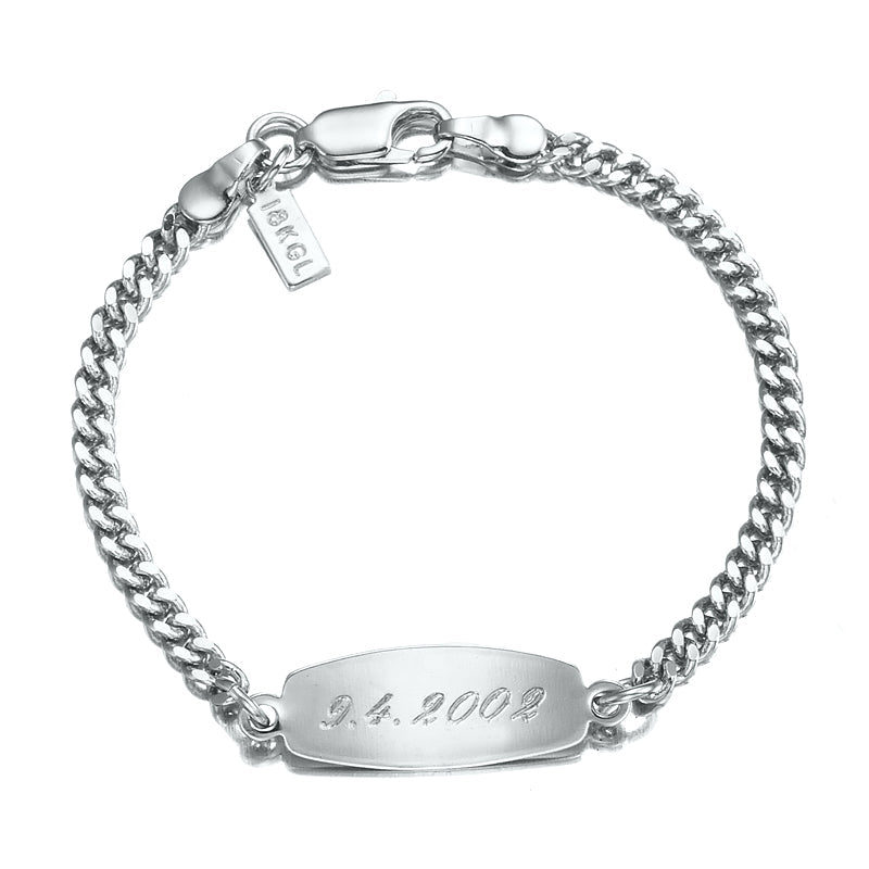 925 Sterling Silver Plated Baby ID Bracelet with Parrot Clasp - USA Made-0