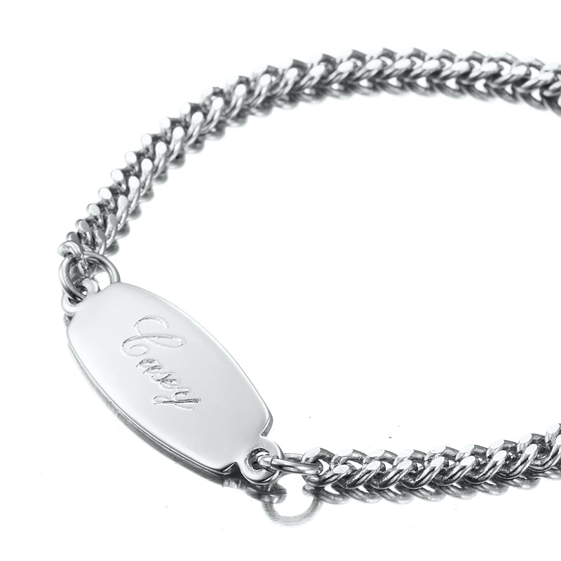 925 Sterling Silver Plated Baby ID Bracelet with Parrot Clasp - USA Made-1