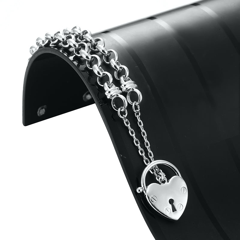 925 Sterling Silver Plated 6mm Belcher Chain Bracelet Featuring a Plain Locket- USA Made-2