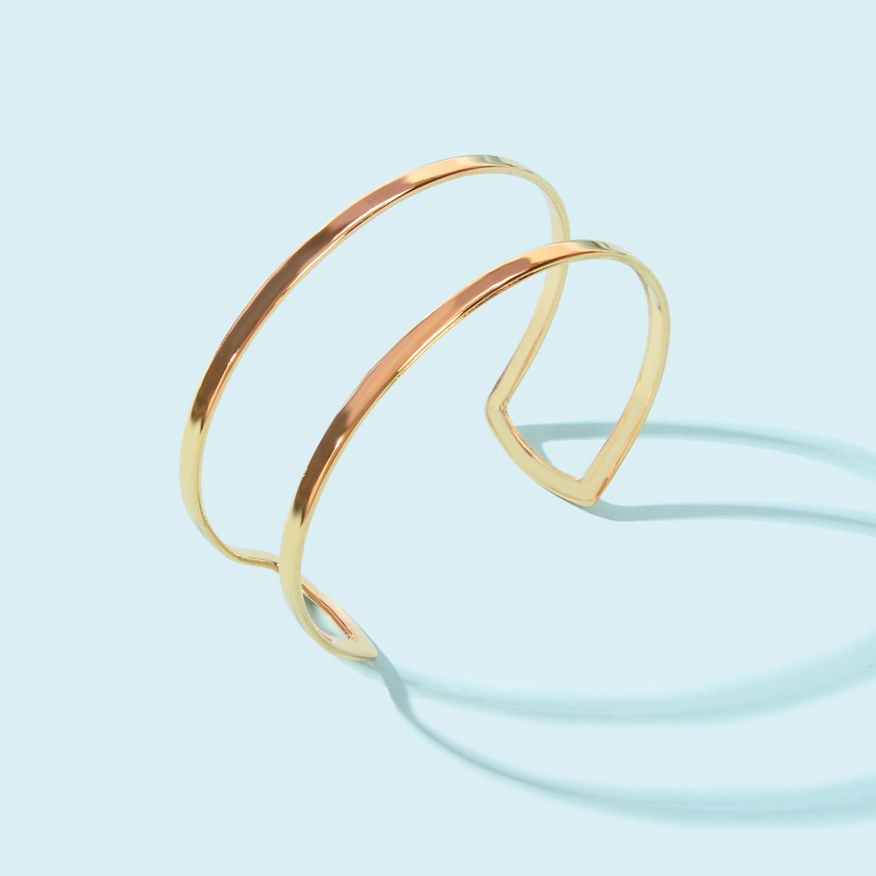 Fashion Minimalist Gold Hollow Wide Opening Bracelet Bangle for Women Festival Gift-2