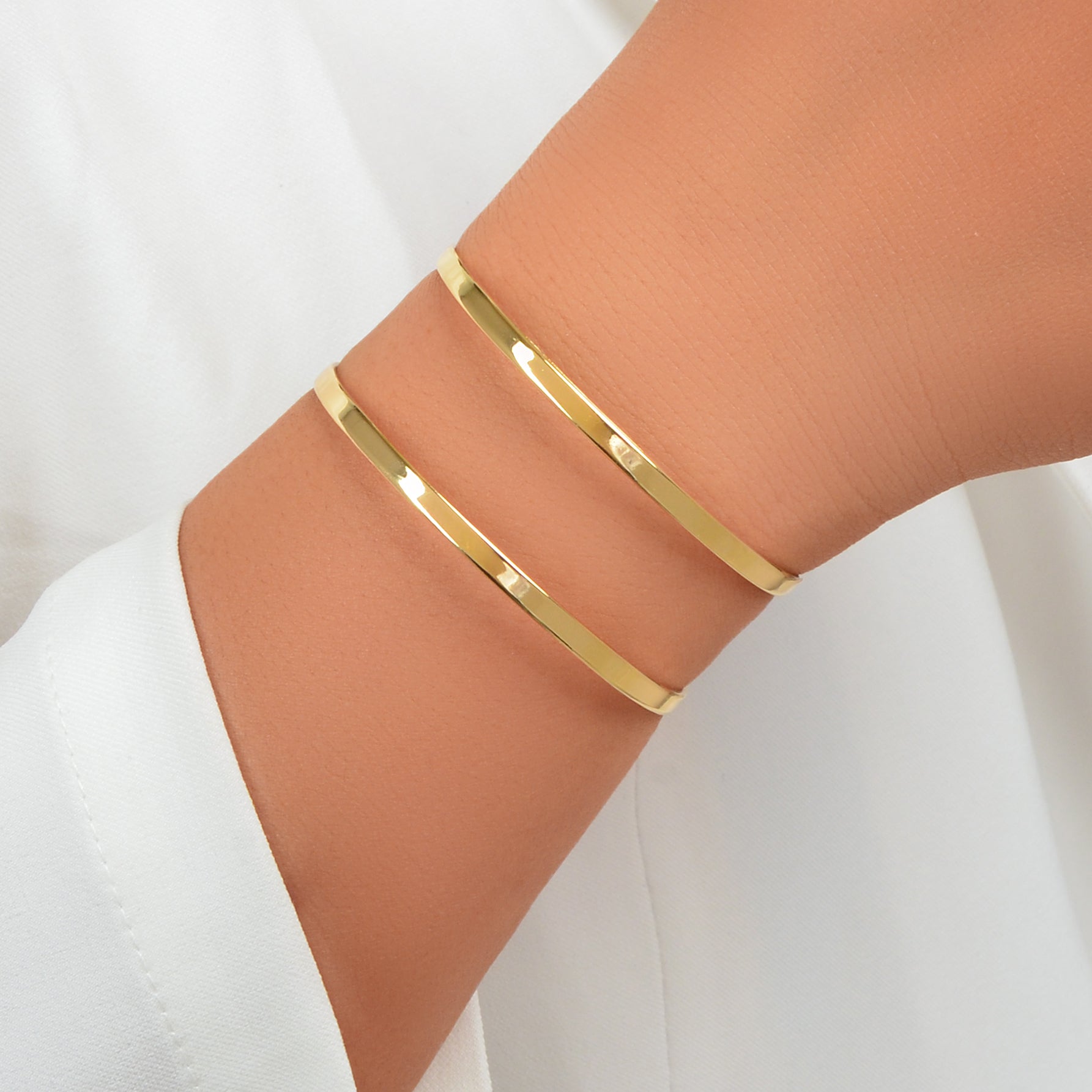 Fashion Minimalist Gold Hollow Wide Opening Bracelet Bangle for Women Festival Gift-0