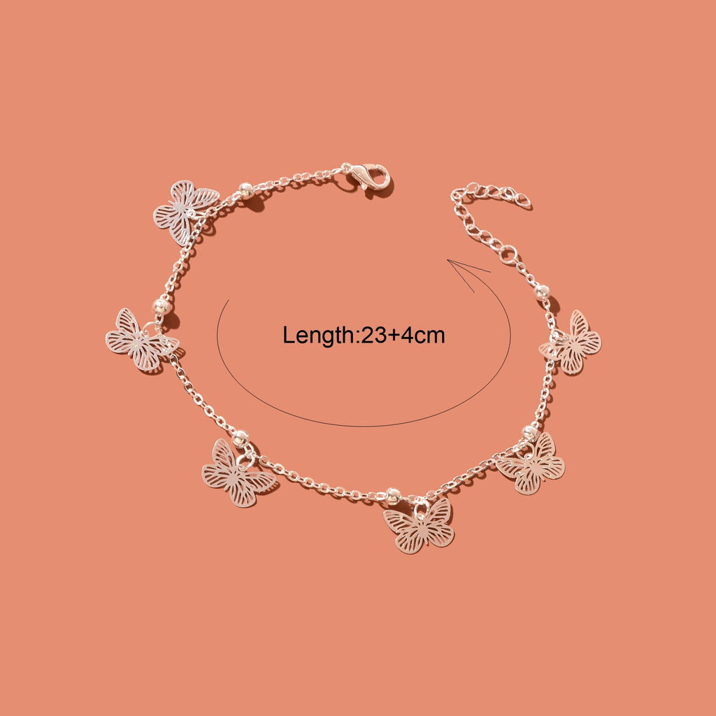 Silver Butterfly Charm Anklet Boho Beach Foot Jewellery Ankle Bracelet for Girls-3