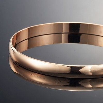 18ct Heavy Rose Gold Plated Women's Plain Bangle - USA Made-1