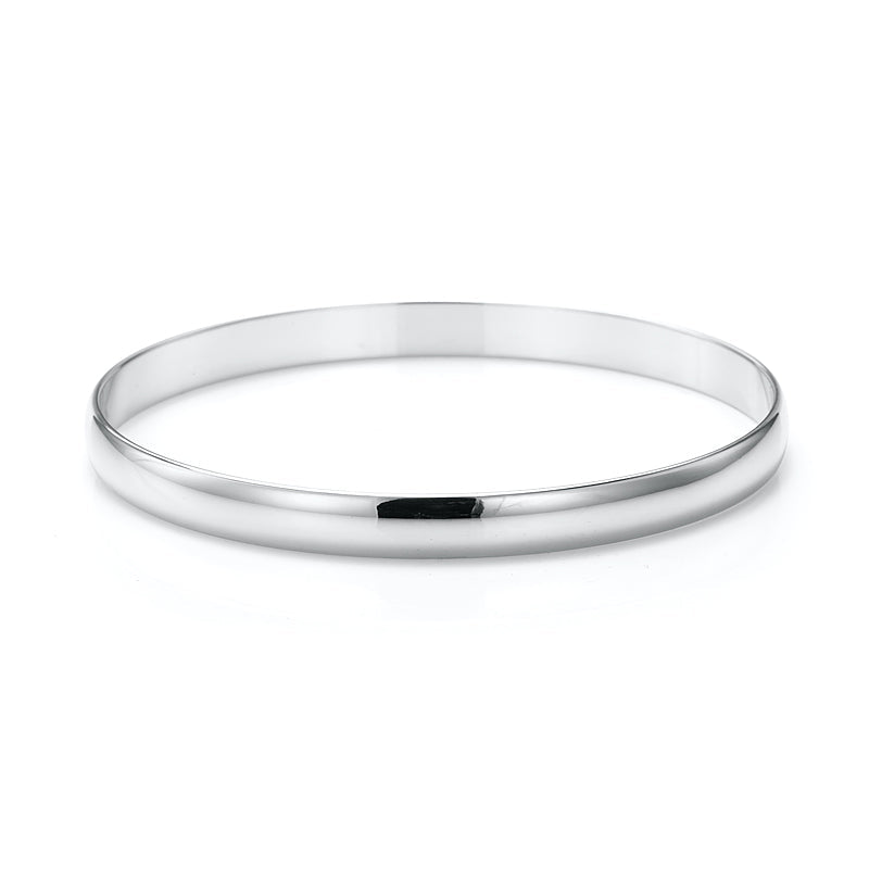 7mm Wide 925 Sterling Silver Plated Plain Bangle - USA Made-2