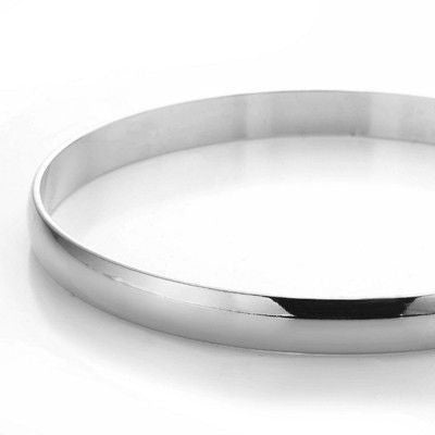 7mm Wide 925 Sterling Silver Plated Plain Bangle - USA Made-3