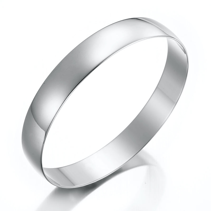 Extra Wide 925 Sterling Silver Plated Large Plain Bangle Women's - USA Made-0