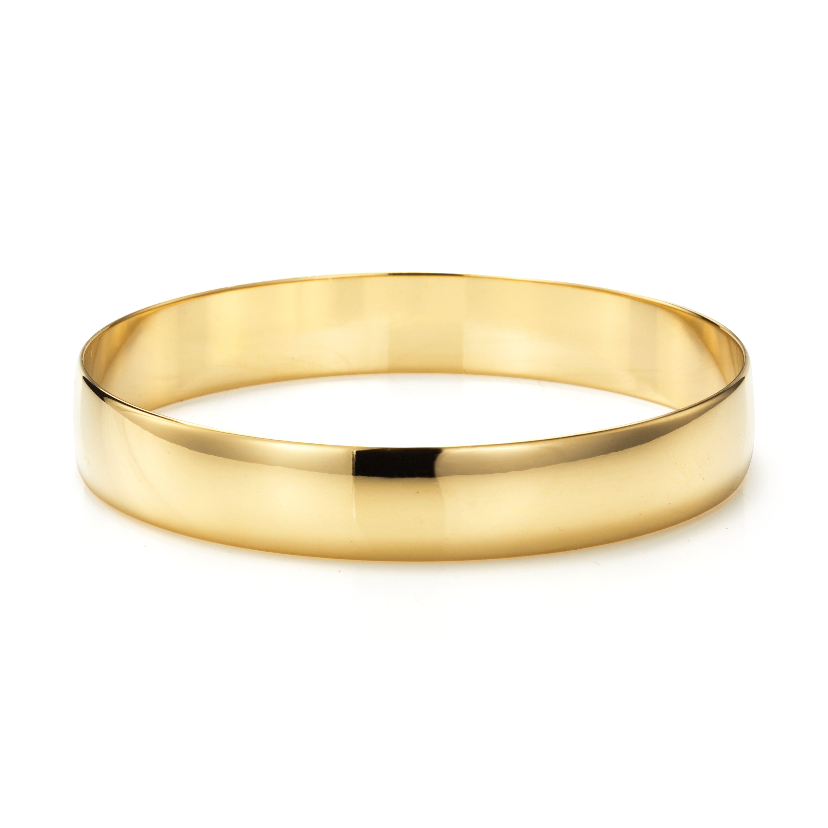Extra Wide 18ct Heavy Yellow Gold Plated Women's 13mm Plain Bangle - USA Made-3