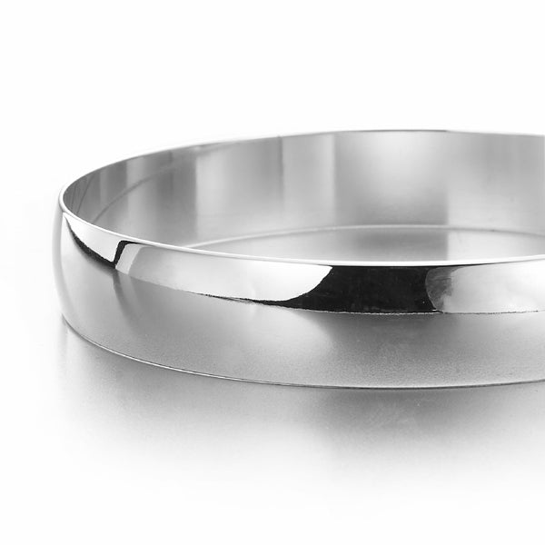 Extra Wide 925 Sterling Silver Plated Large Plain Bangle Women's - USA Made-2