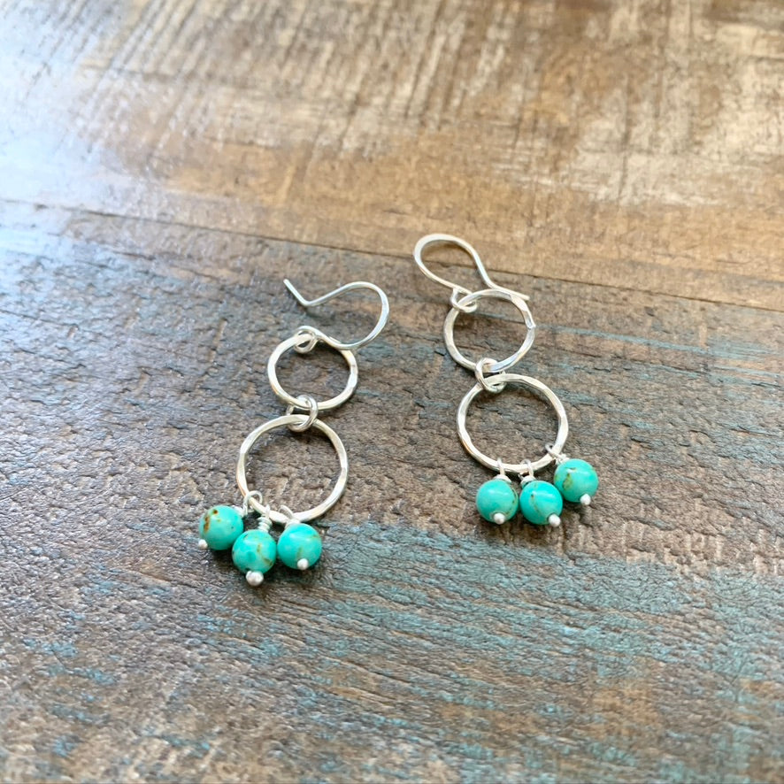Mini Turquoise Chandelier Earrings-3