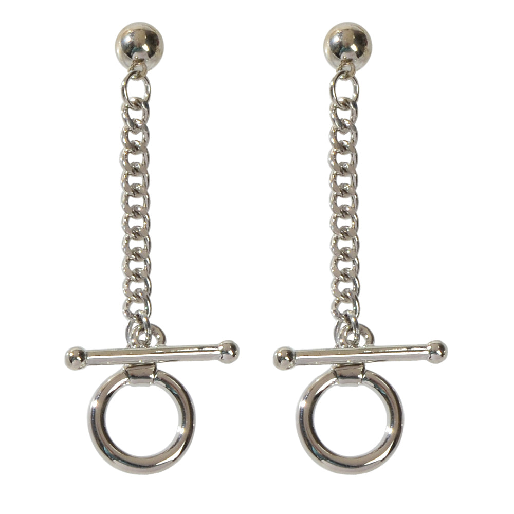 Punk Minimalist Style Silver Circle Geometric Statement Charm Earrings for Women-3