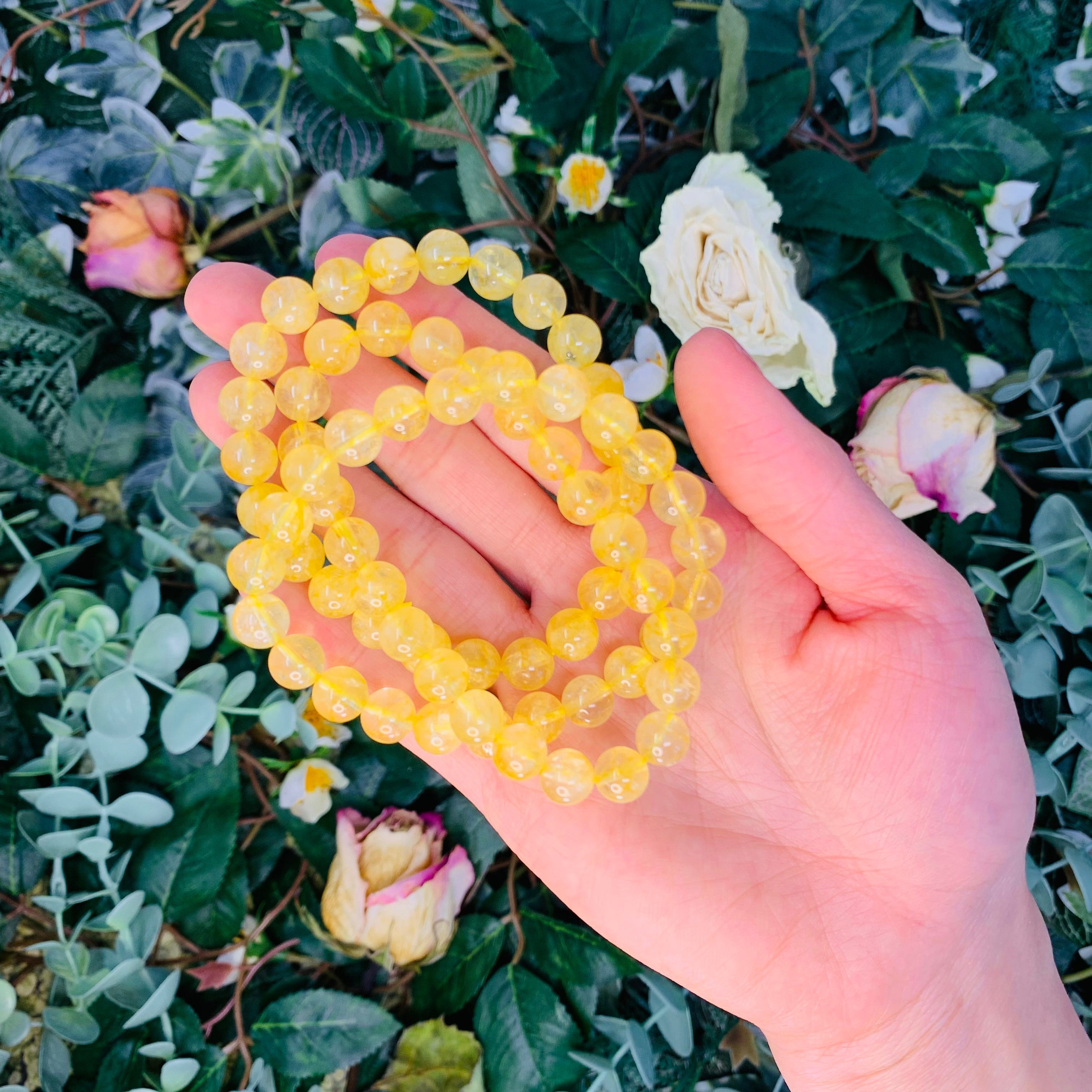 Citrine Beaded Crystal Bracelet-2