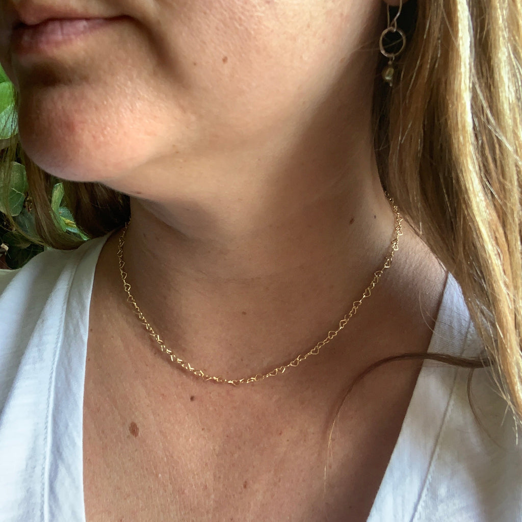 Heart Link Chain Necklace-4