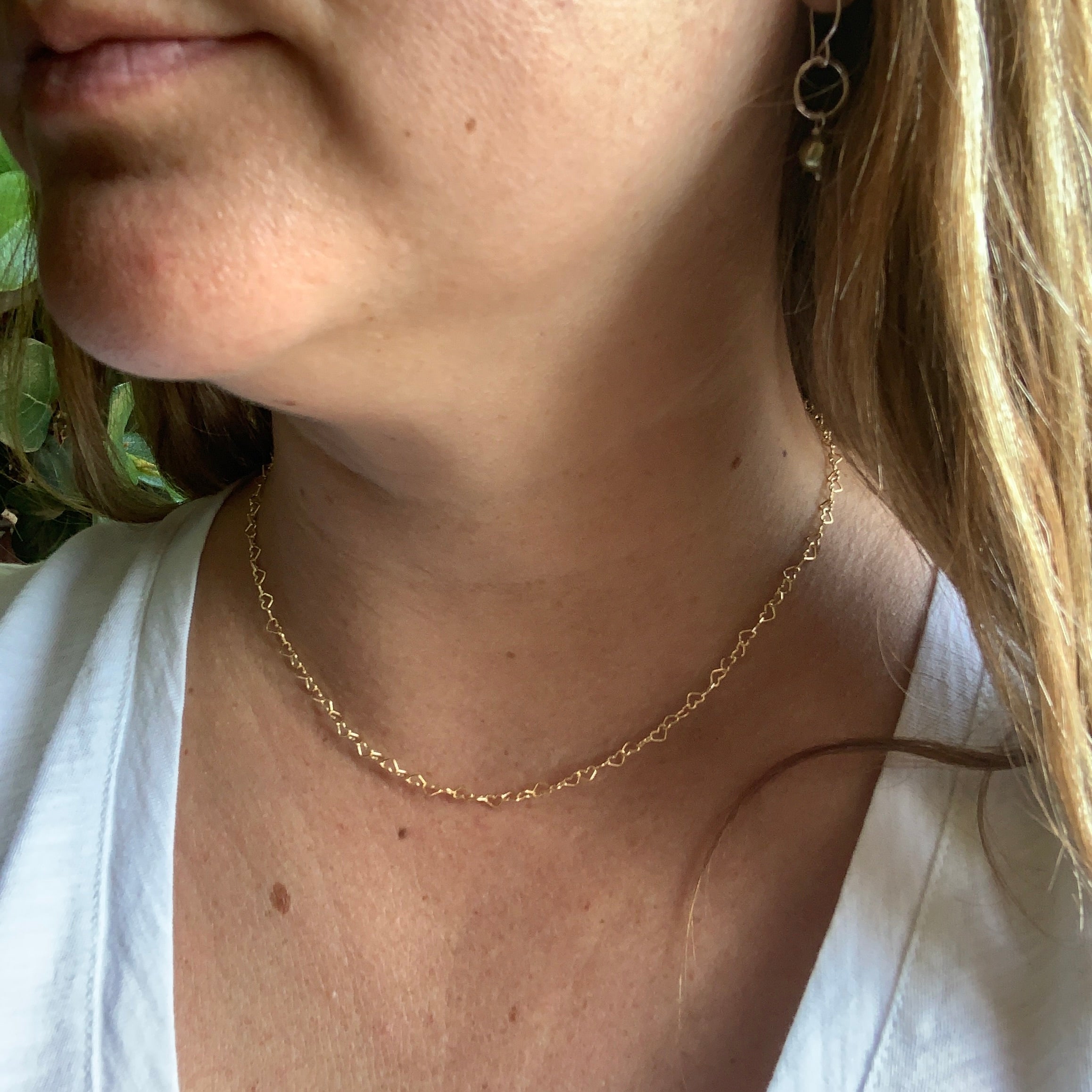 Heart Link Chain Necklace-4