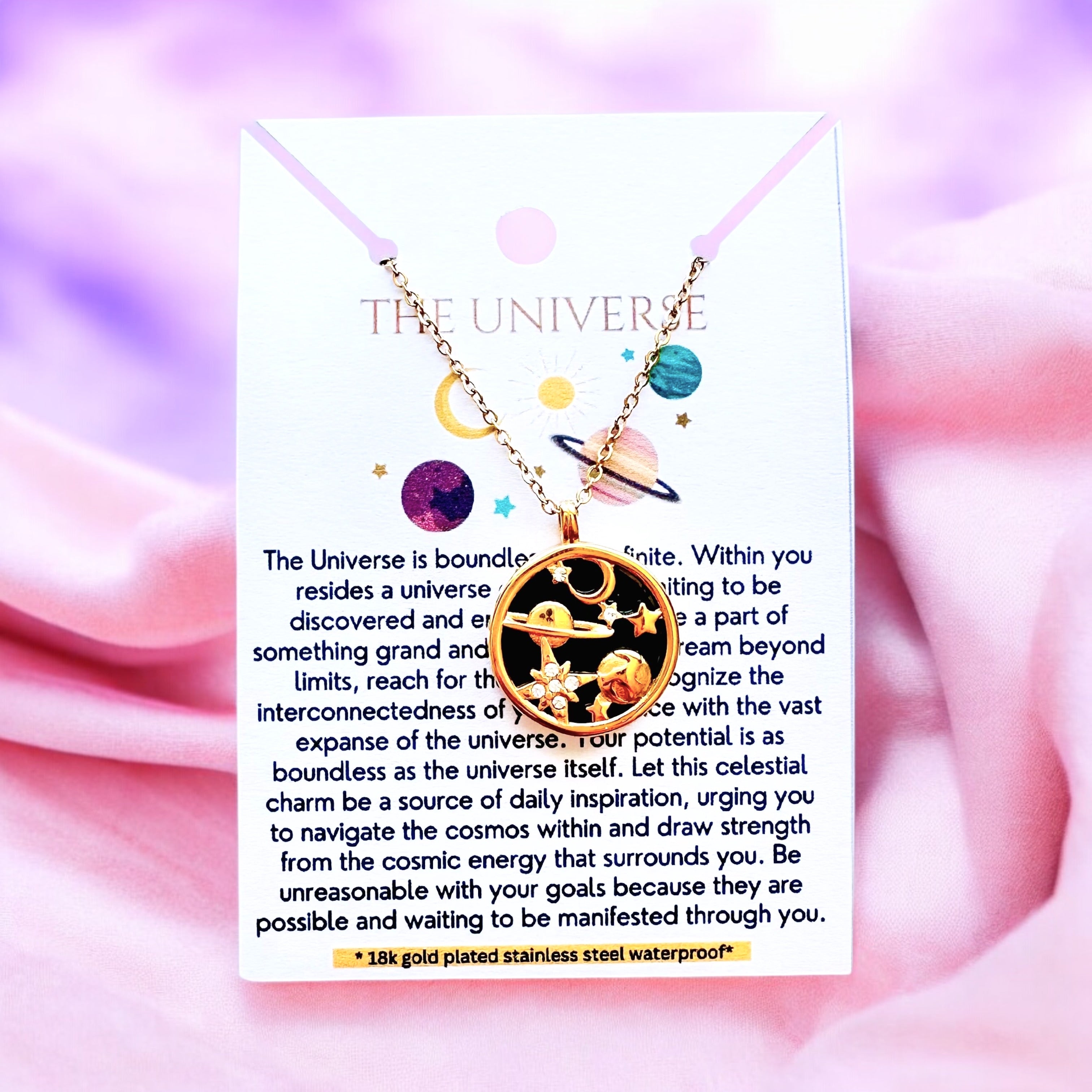 The Universe - 18K Gold Plated,  Waterproof Necklace-0
