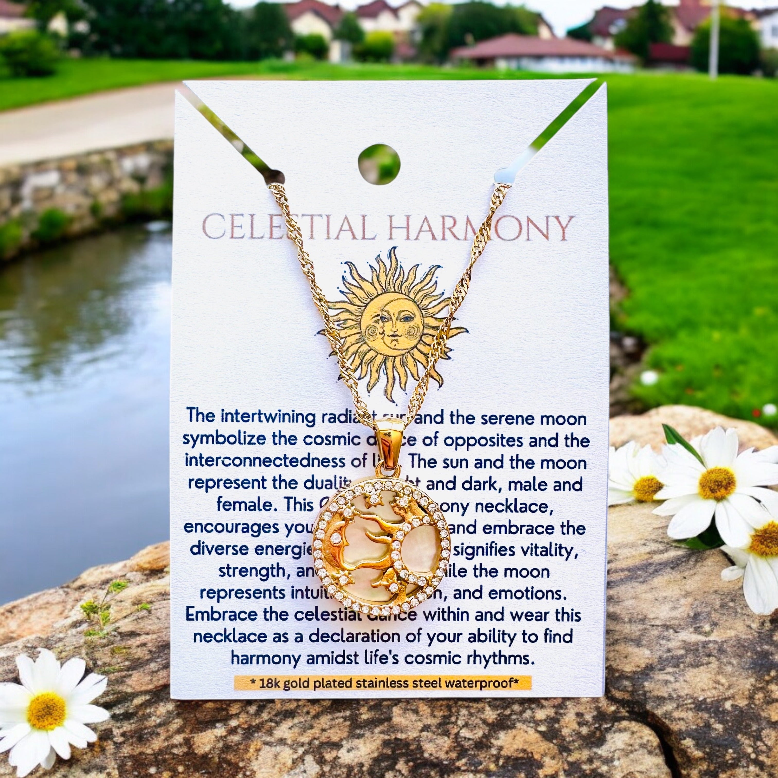 Celestial Harmony - 18K Gold Plated, Waterproof Necklace-4