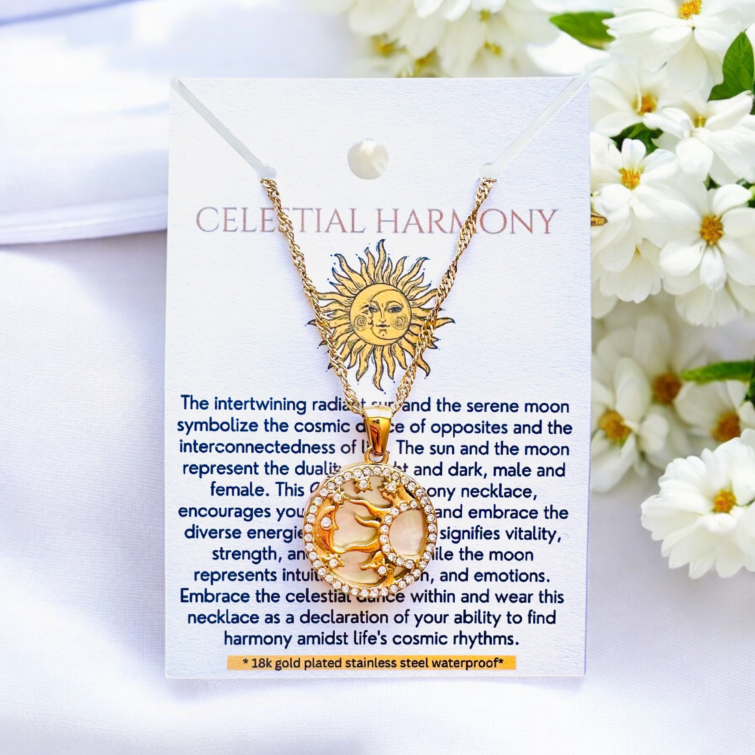 Celestial Harmony - 18K Gold Plated, Waterproof Necklace-0