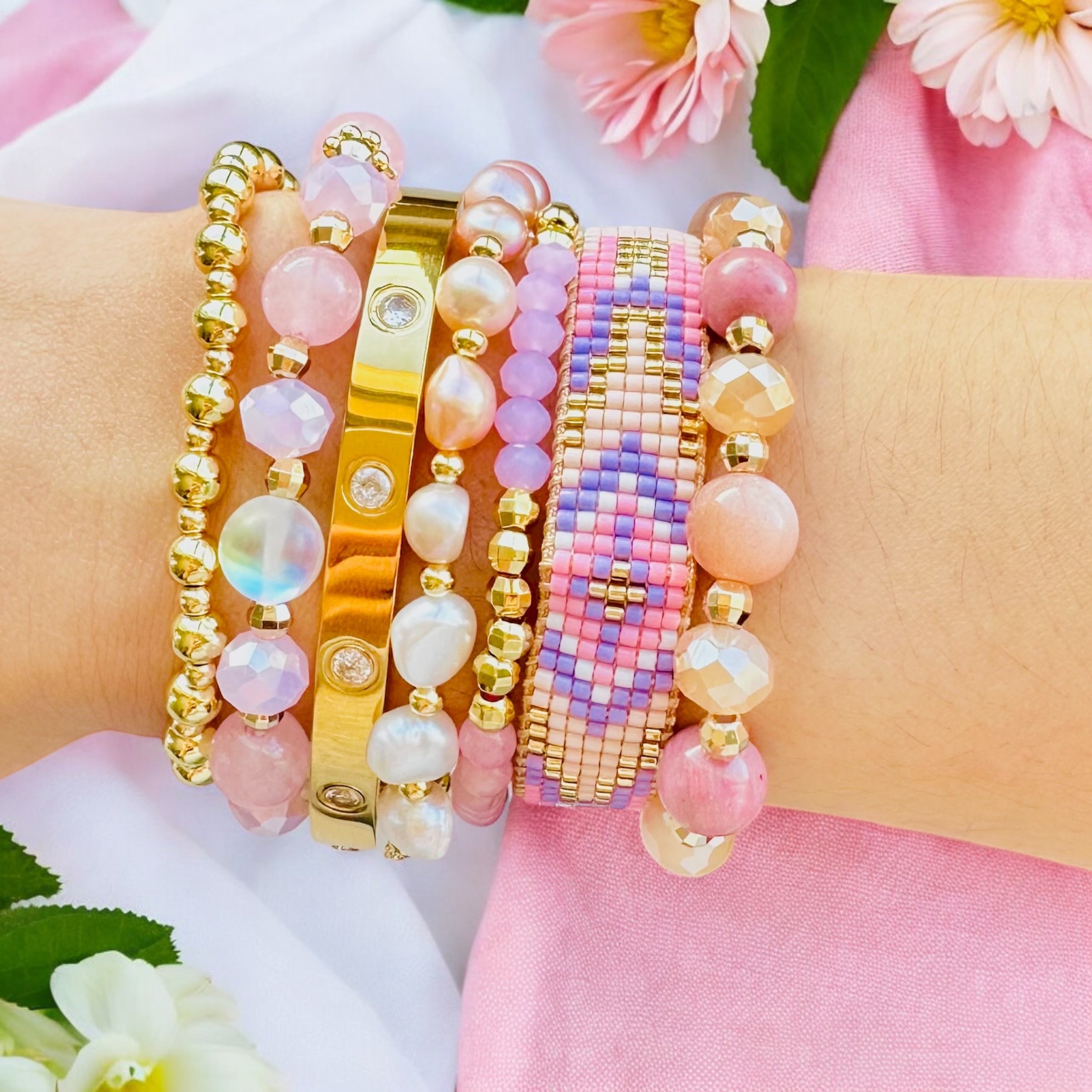 Pink Gold Themed Build-Your-Own Bracelet Set-0